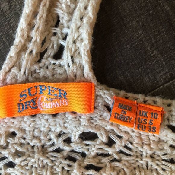 Superdry Lace-up Crochet Cropped Vest Top - Picture 8 of 8